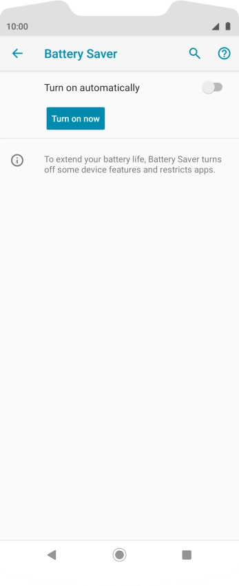 Press Turn on now to turn on the function.