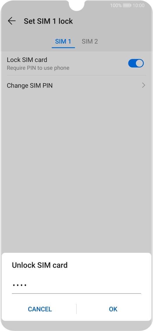 Key in your PIN and press OK. The default PIN is 1111.
