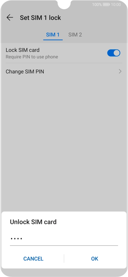 Key in your PIN and press OK. The default PIN is 1111.