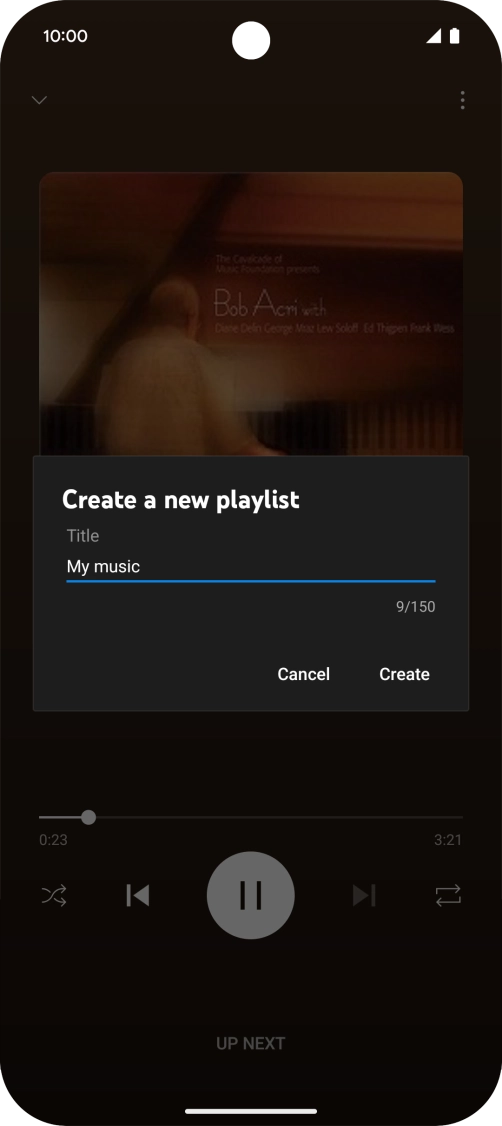 Key in a name for the playlist and press Create.