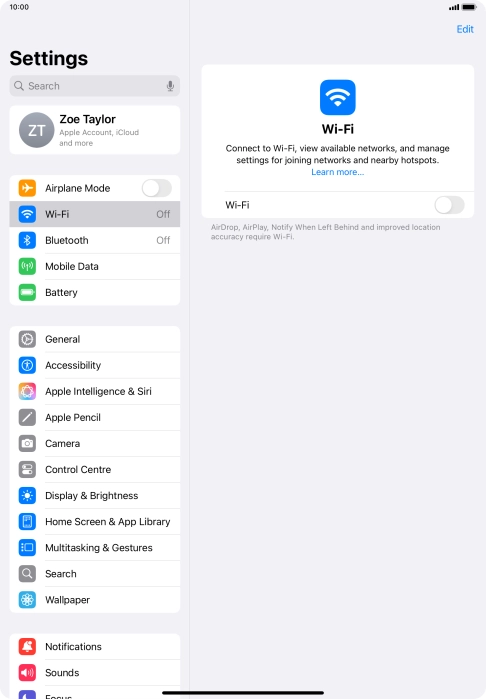 Press the indicator next to 