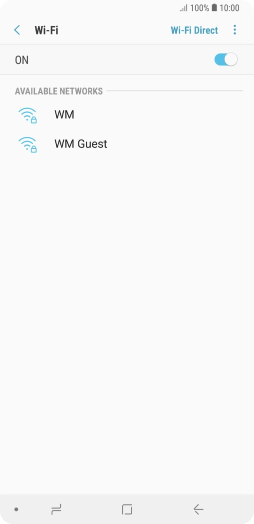 Press the required Wi-Fi network.