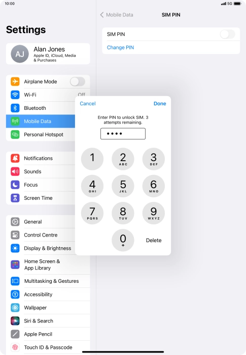 Key in your PIN and press Done. The default PIN is 1111.