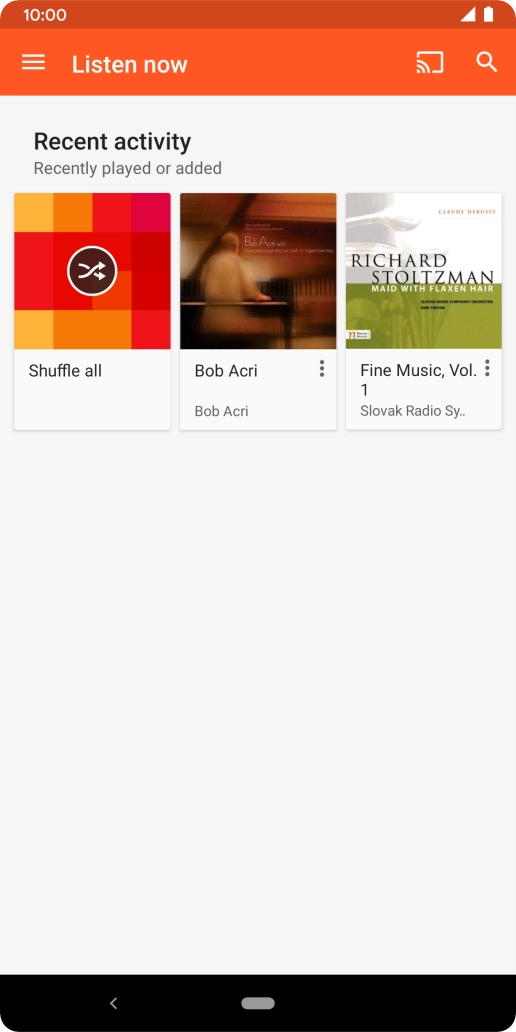 Slide your finger right starting from the left side of the screen.