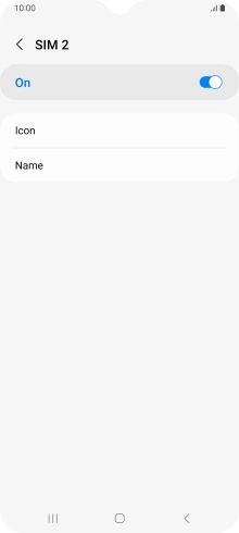 Press the indicator to turn use of the SIM on or off.