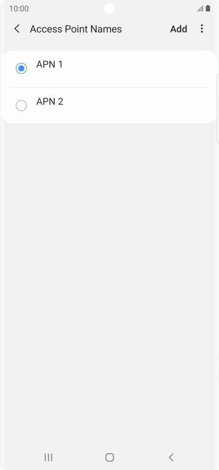 Press the field next to the data connection to activate it.