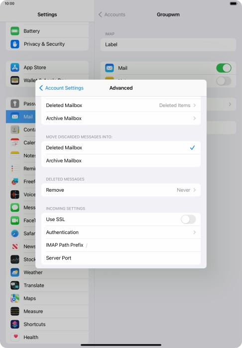 Press the indicator next to 