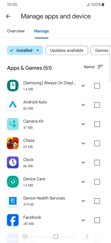 Press the required app.