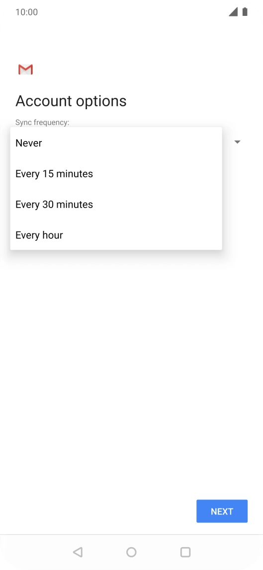 Press the required setting.
