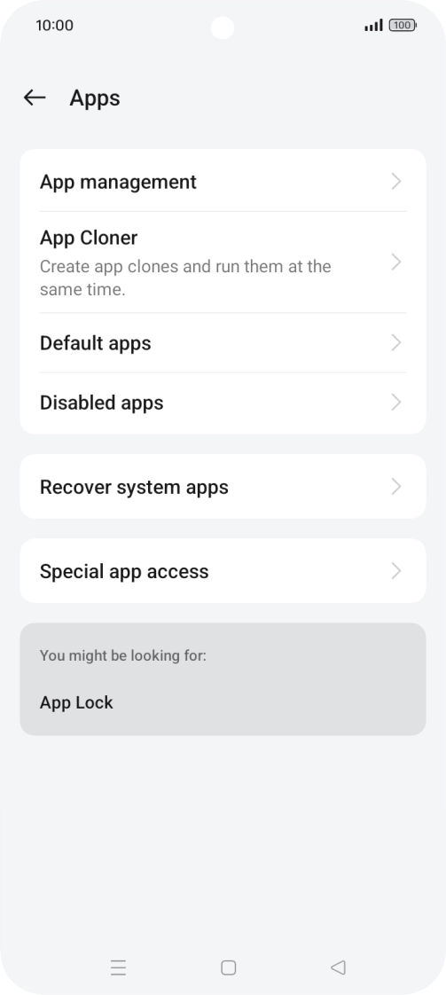 Press App management.
