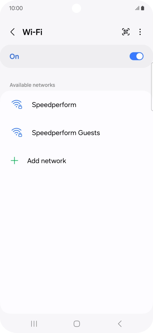 Press the required Wi-Fi network.