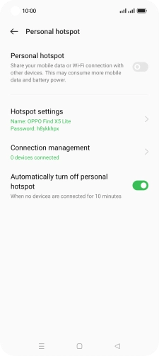 Press Hotspot settings.