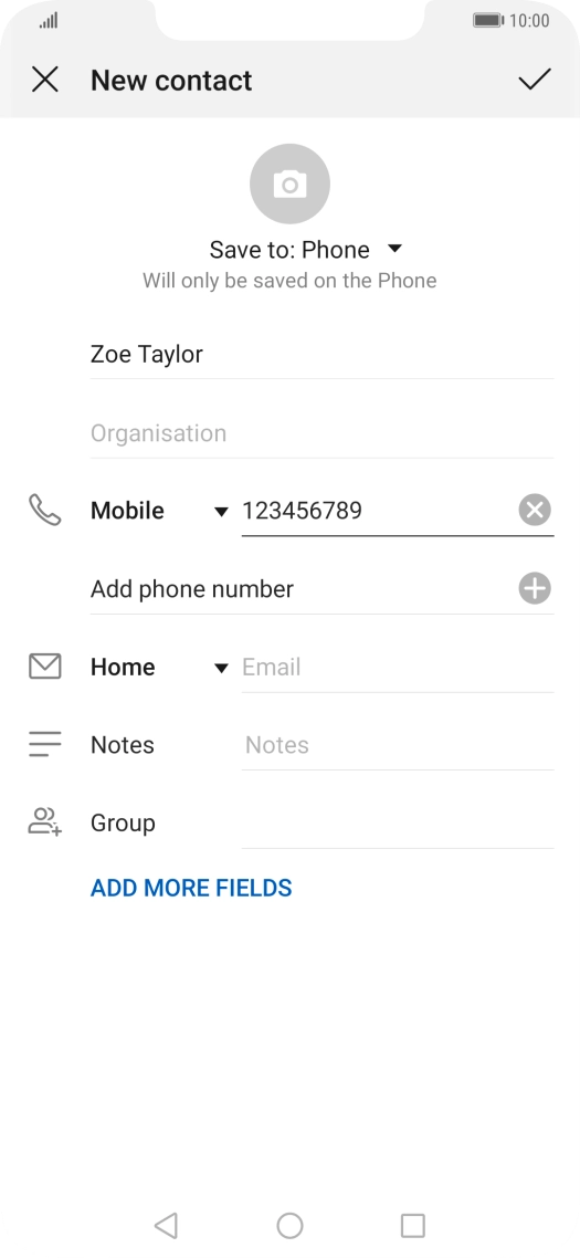 Press the confirm icon.