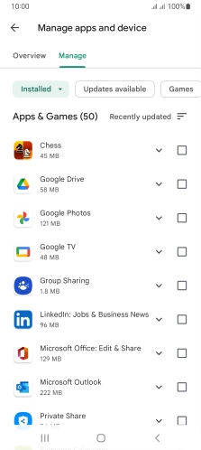Press the required app.