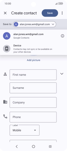 Press the required Google account.
