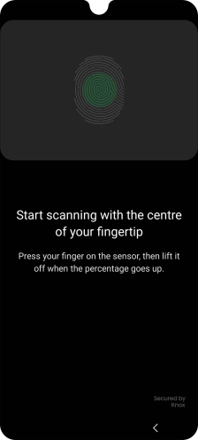 Follow the instructions on the screen to create the phone lock code using your fingerprint.