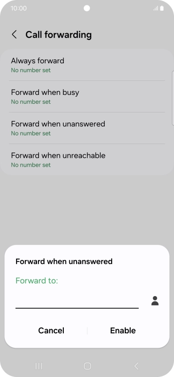 Key in +447953222222 and press Enable.