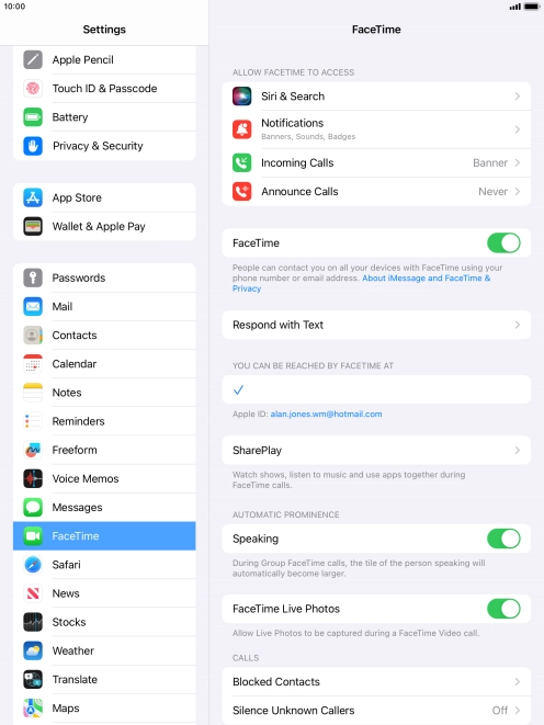 Press the indicator next to 