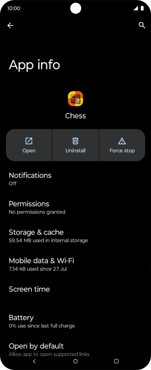 Press Storage & cache.