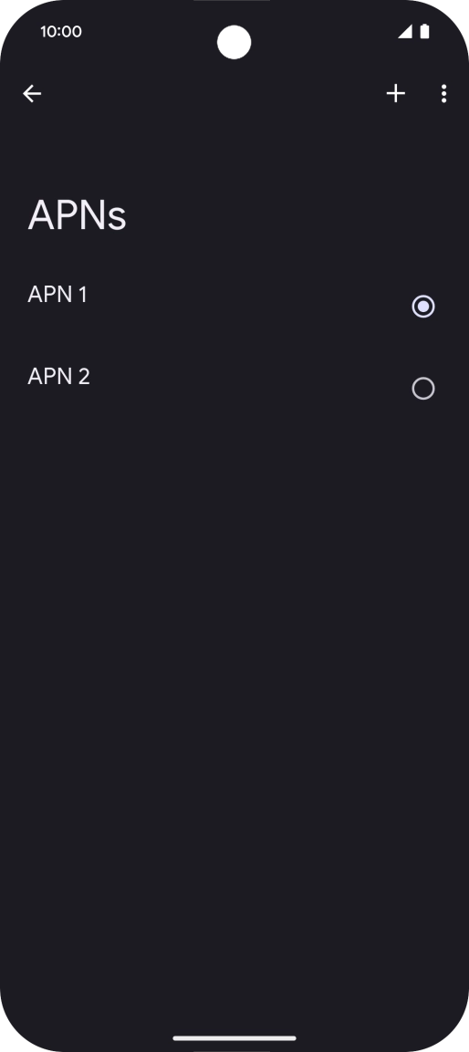 Press the field next to the data connection to activate it.