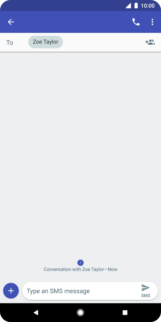 Press the text input field and write the text for your text message.