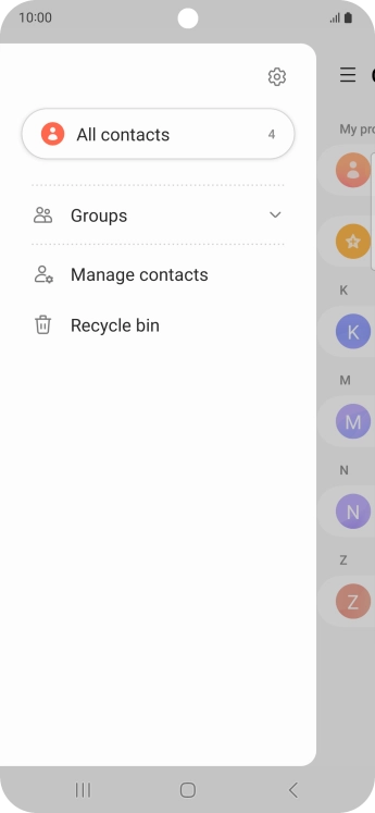 Press Manage contacts.