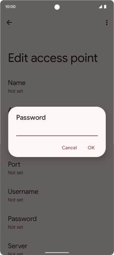 Key in secure and press OK.