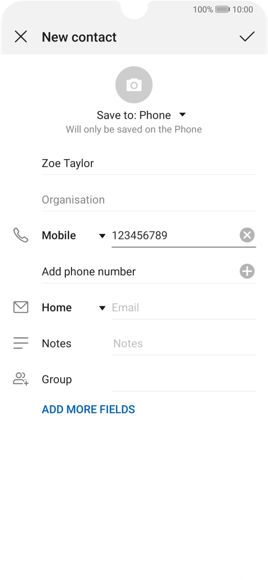 Press the confirm icon.