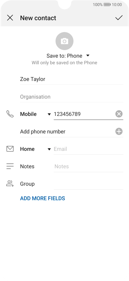 Press the confirm icon.