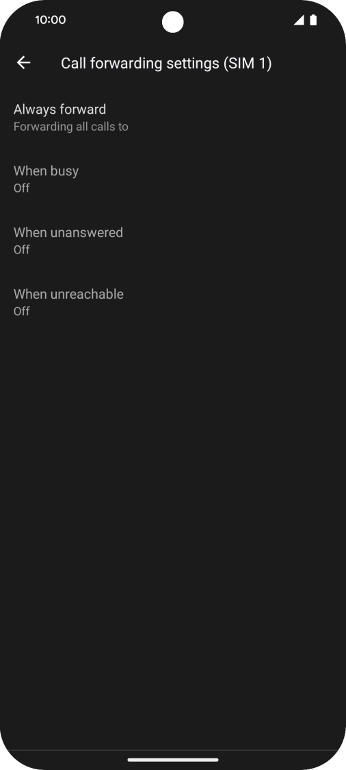 Press the required divert type.