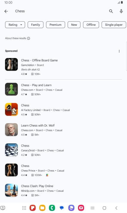 Press the required app.