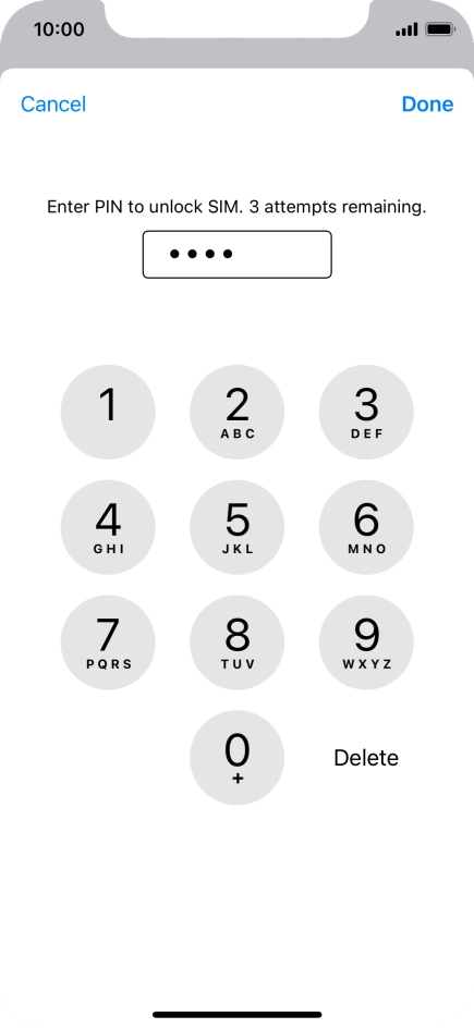 Key in your PIN and press Done. The default PIN is 1111.