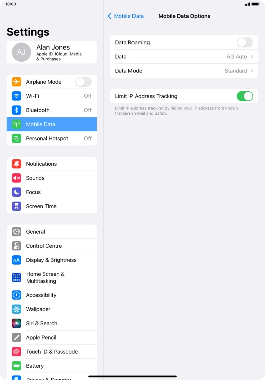 Press the indicator next to 