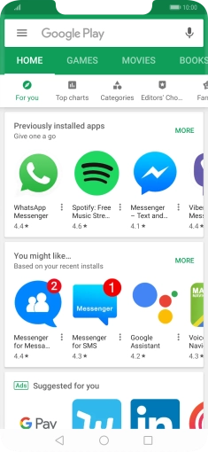 Press the search field.