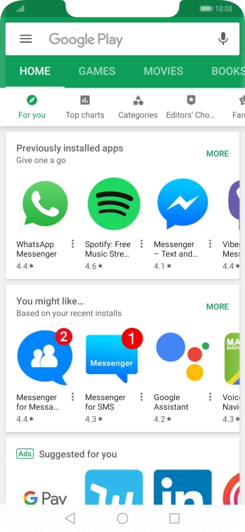 Press the search field.