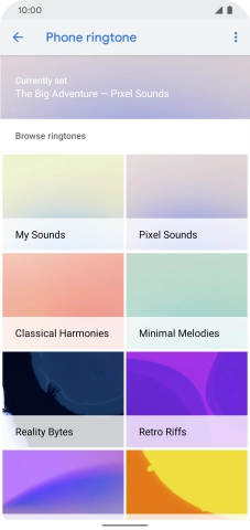 Press the required category.