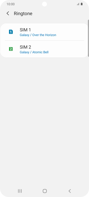 Press the name of the SIM.