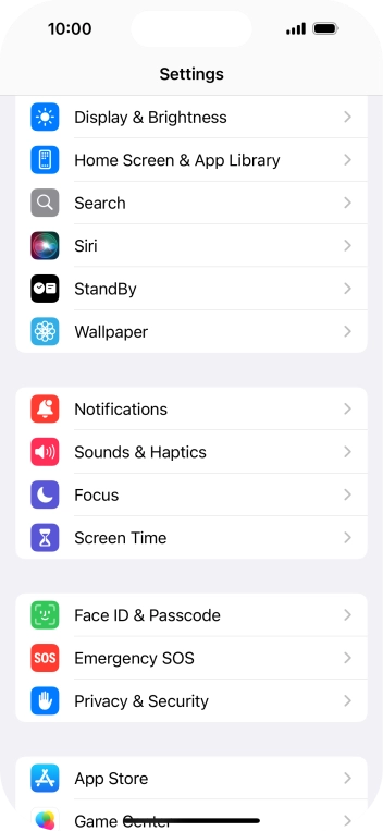 Press Face ID & Passcode.