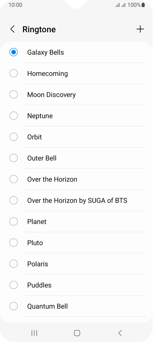 Press the add ring tone icon.