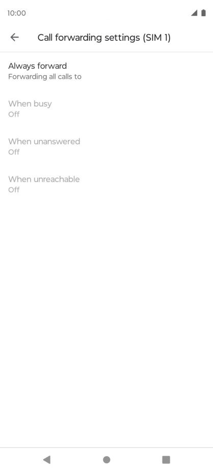 Press the required divert type.