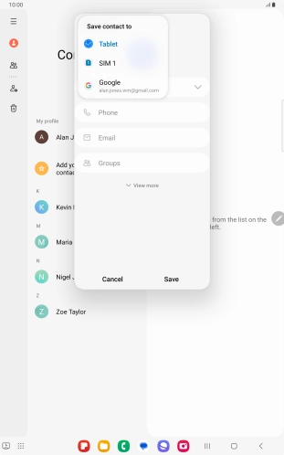 Press the required Google account.