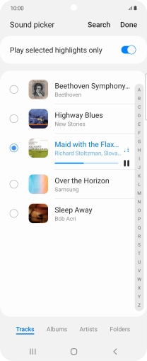 Once you've found a ring tone you like, press Done.
