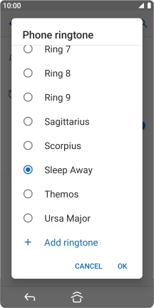 Once you've found a ring tone you like, press OK.
