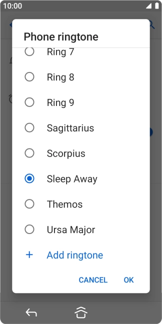 Once you've found a ring tone you like, press OK.