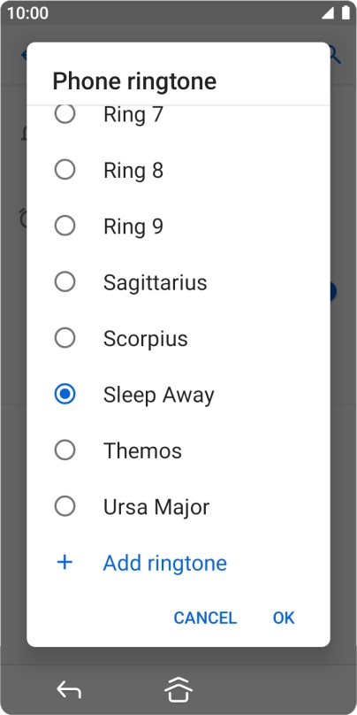 Once you've found a ring tone you like, press OK.