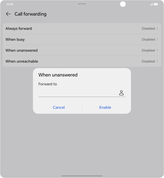 Key in +447953222222 and press Enable.