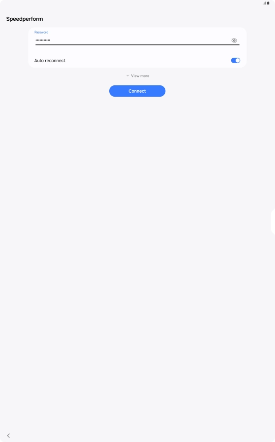 Key in the password for the Wi-Fi network and press Connect.