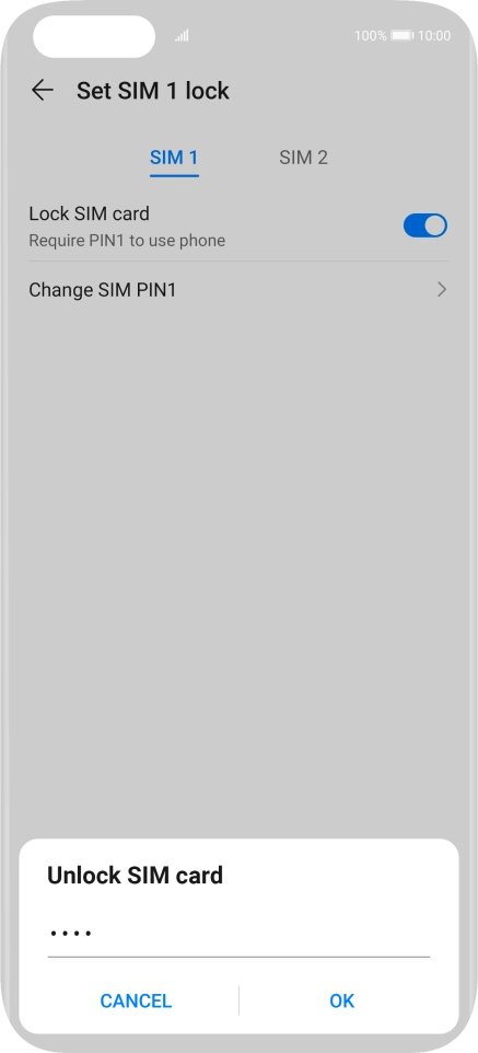 Key in your PIN and press OK. The default PIN is 1111.
