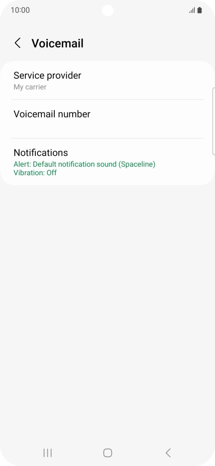 Press Voicemail number.