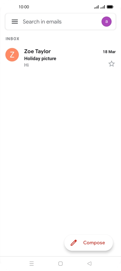 Press the email account icon.